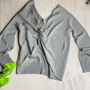 COTTON EMPORIUM Light Grey Knotted Back Sweater